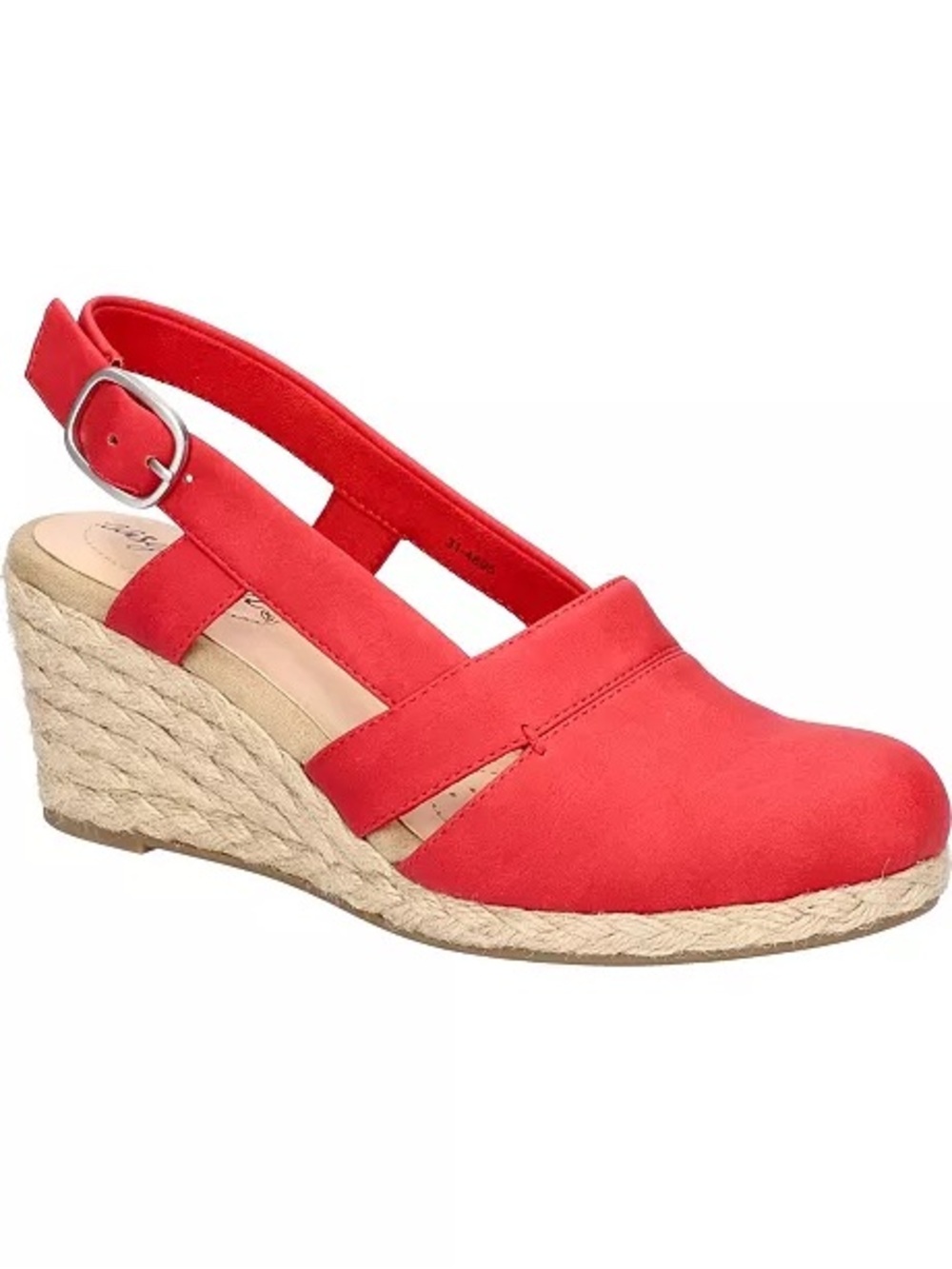 easy street Red Espadrille Wedge Slingback Size 10W